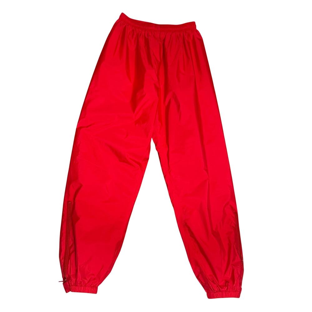 Vintage LL Bean Red Nylon Pants Small Ankle Zip and button